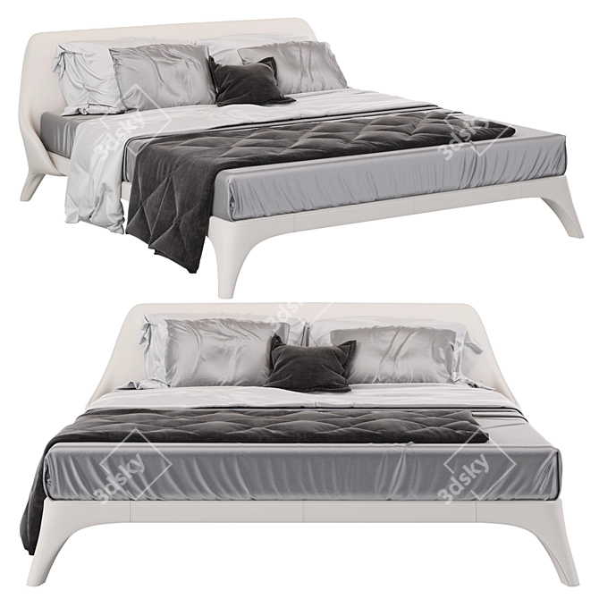 Modern Italian Design Bed 3Ds 3D model image 1