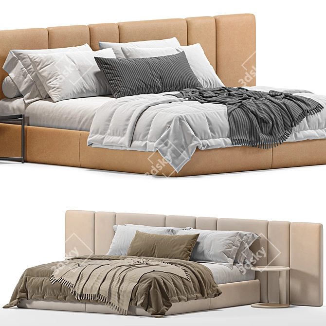 Hollis Bed 3D Model Furniture 3D model image 1