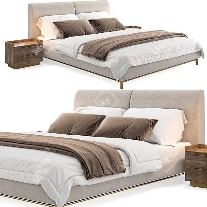 Elegant Margot Bed 3D Model 3D model image 1