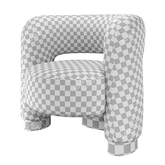 Soft Wool Chair Pecola 3D model image 4