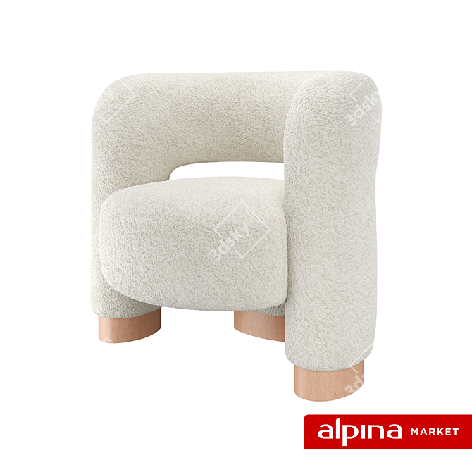 Soft Wool Chair Pecola 3D model image 5