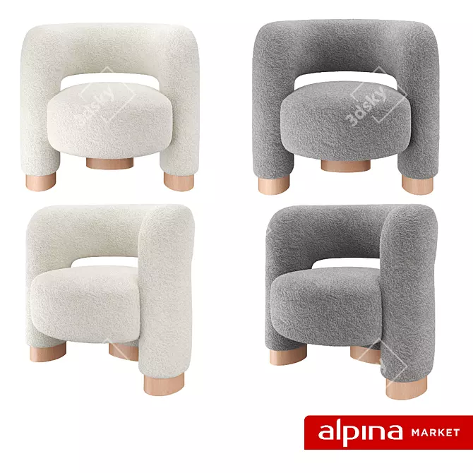 Soft Wool Chair Pecola 3D model image 7