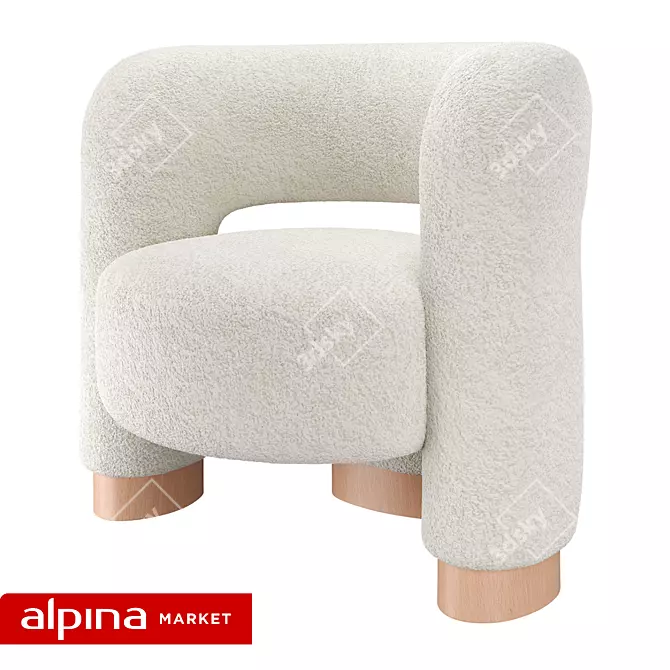 Soft Wool Chair Pecola 3D model image 8