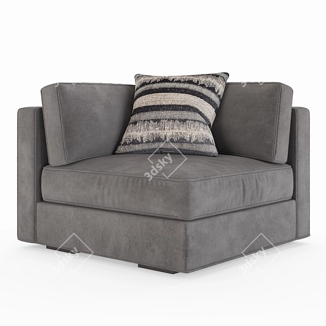 Maddox Slim-Arm L-Sectional Sofa 3D model image 4