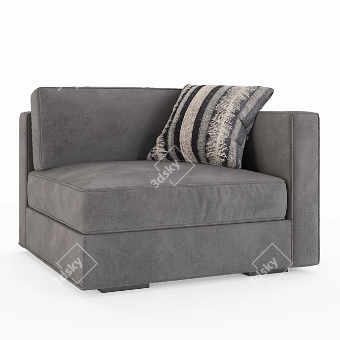 Maddox Slim-Arm L-Sectional Sofa 3D model image 6