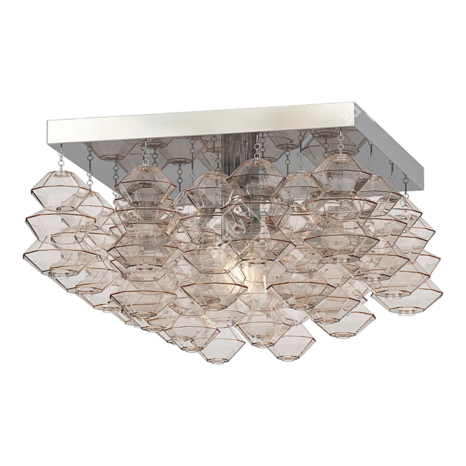 Kalmar Pagoda Flushmount Light 3D model image 1