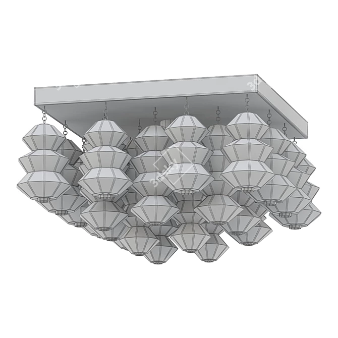 Kalmar Pagoda Flushmount Light 3D model image 2