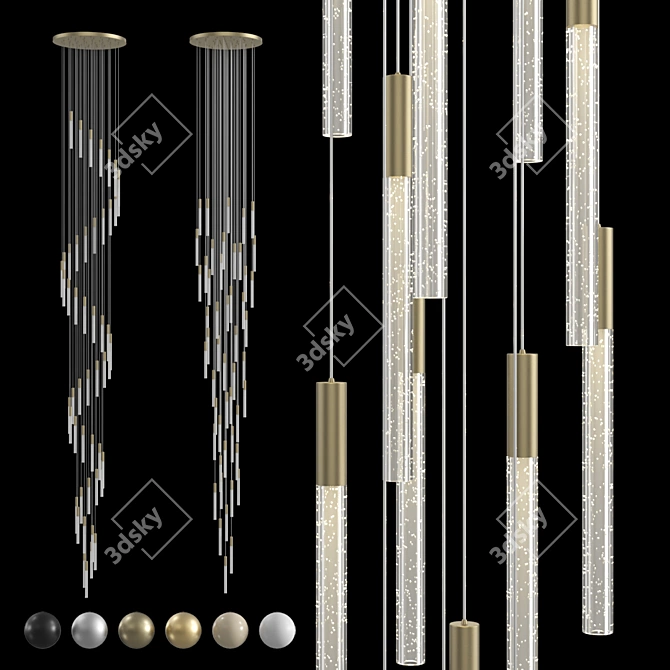 Modern LED Spiral Pendant Light 3D model image 1