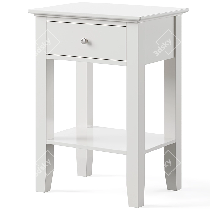 Modern Chic Oak Bedside Table 3D model image 3