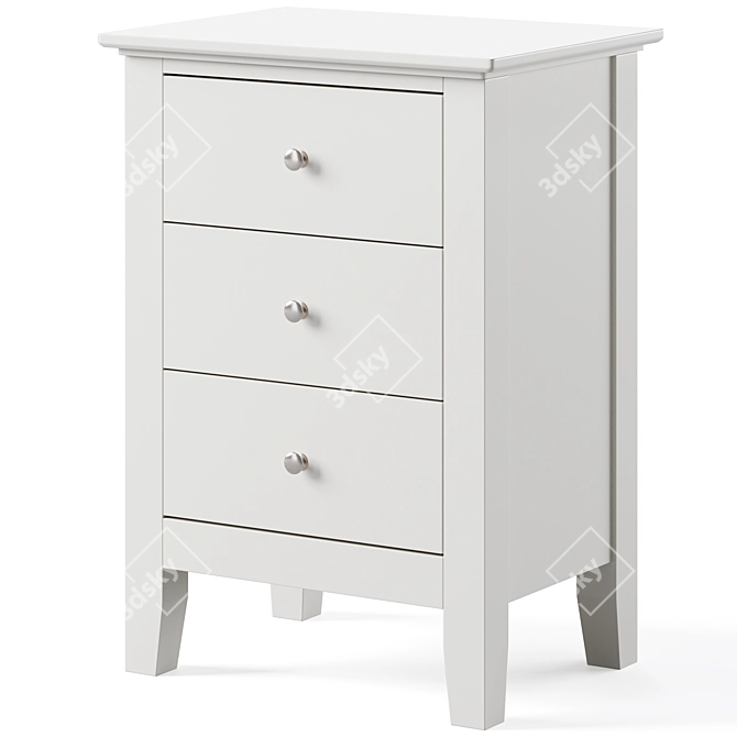 Modern Chic Oak Bedside Table 3D model image 4