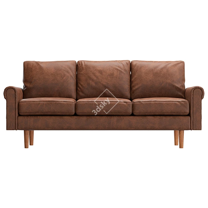 Modern Vegan Leather Sofa 3D model image 2