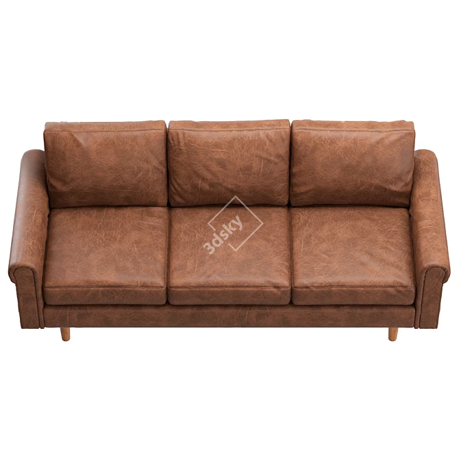 Modern Vegan Leather Sofa 3D model image 3