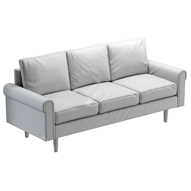 Modern Vegan Leather Sofa 3D model image 6