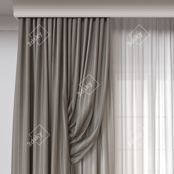 Modern Curtain 3D Model Render 3D model image 3