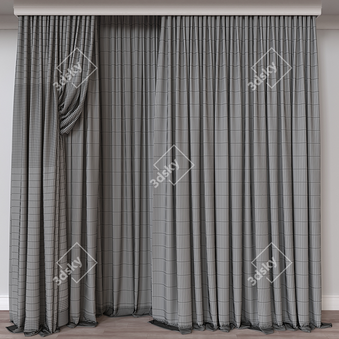 Modern Curtain 3D Model Render 3D model image 4