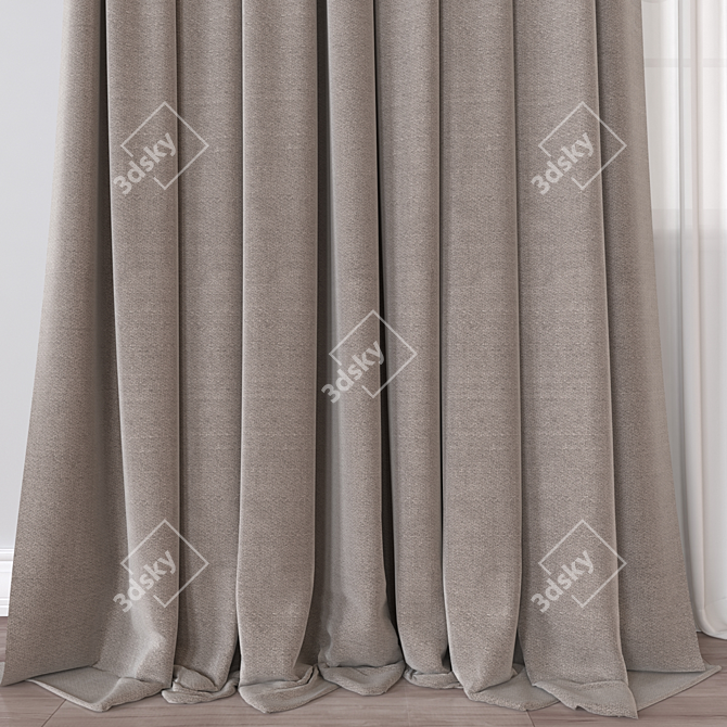 Designer Curtain Model 3D Render 3D model image 2