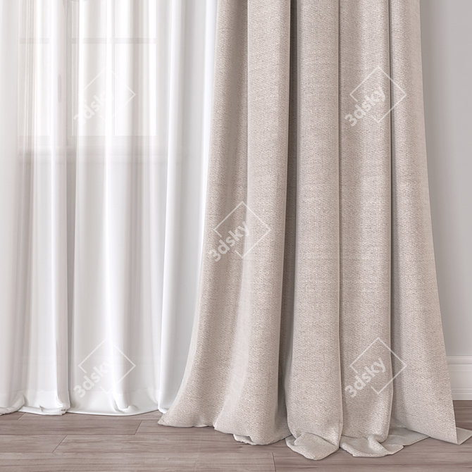 Designer Curtain Model 3D Render 3D model image 3