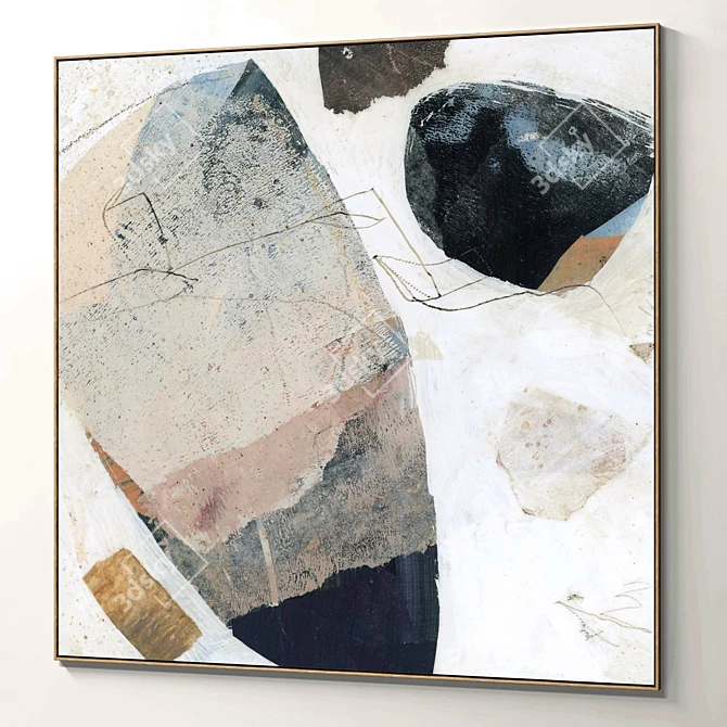 Abstract Canvas Framed Art Set 3D model image 5