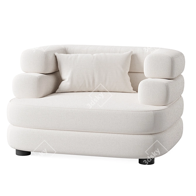 Elegant Malaga Chair Accents Any Space 3D model image 1
