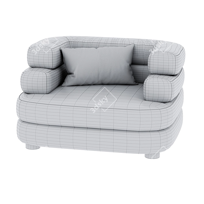 Elegant Malaga Chair Accents Any Space 3D model image 4