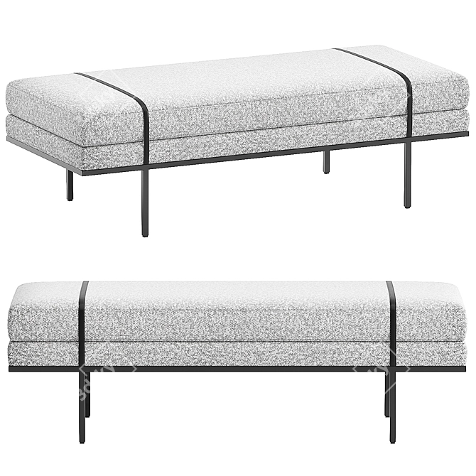 Sophisticated Harris Accent Bench 3D model image 1