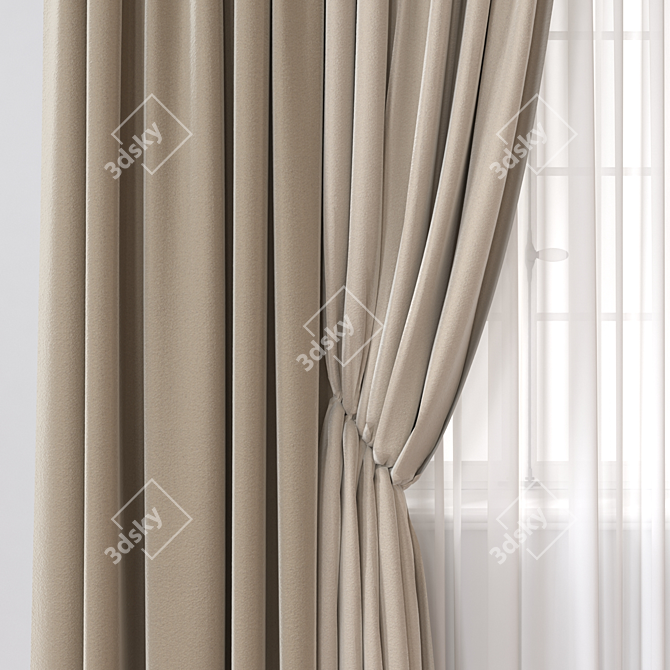 Versatile 3D Curtain Model, 101K Polygons 3D model image 2