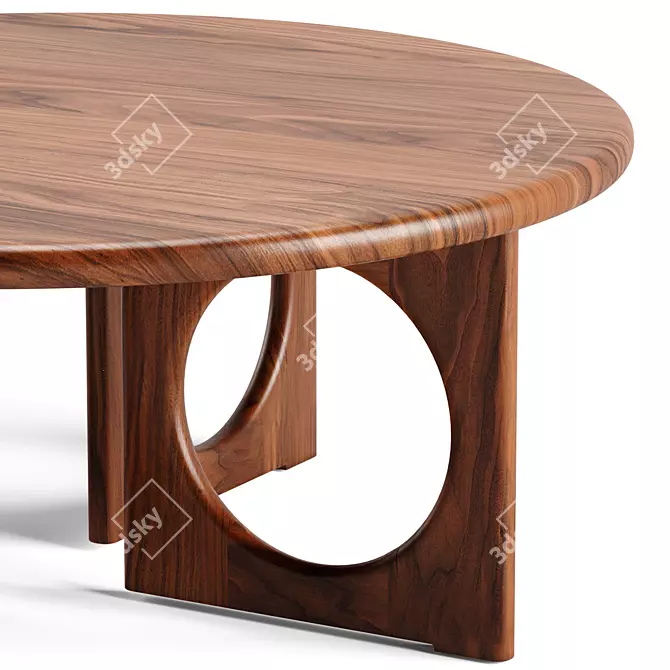 Nautical-inspired Porthole Low Table 3D model image 2