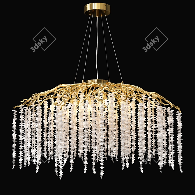 Elegant Crystal Chandelier, 80cm 3D model image 1