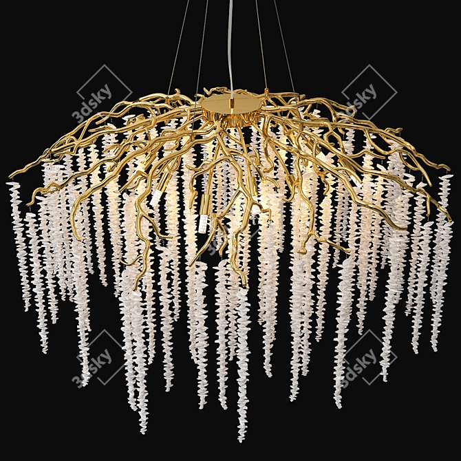 Elegant Crystal Chandelier, 80cm 3D model image 2