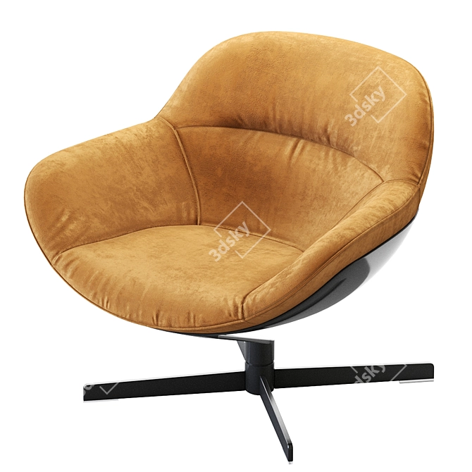 Modern Auckland Armchair, Fabric Design 3D model image 6