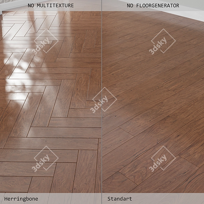 Luxury Laminate Flooring: Herringbone & Standard Styles 3D model image 1