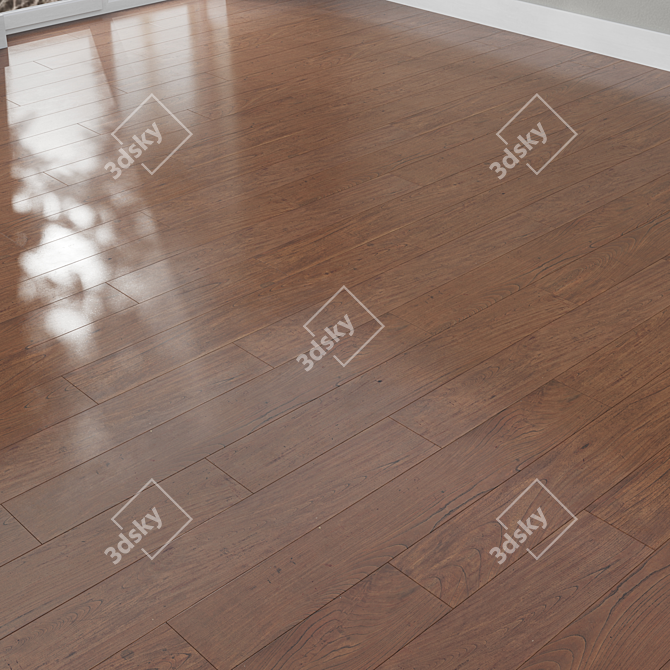 Luxury Laminate Flooring: Herringbone & Standard Styles 3D model image 2