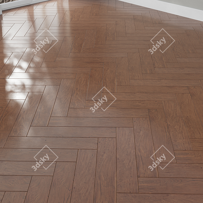 Luxury Laminate Flooring: Herringbone & Standard Styles 3D model image 3