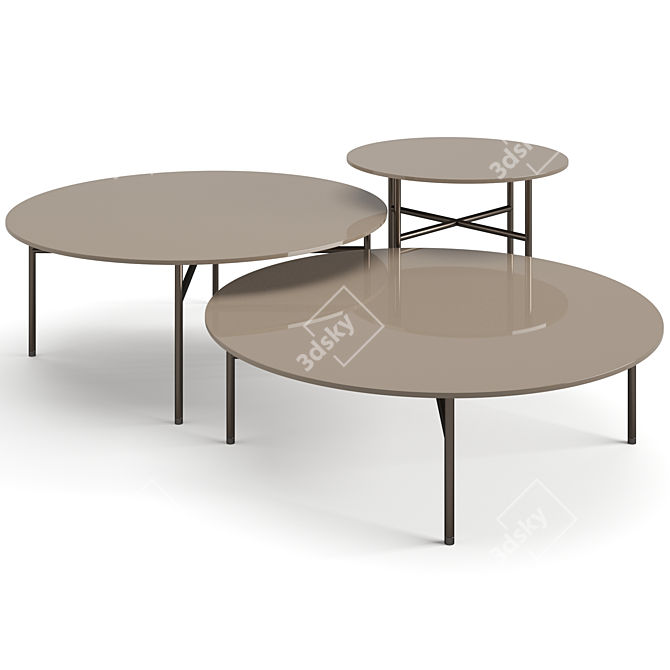 Modern Minotti Lelong Coffee Set 3D model image 4