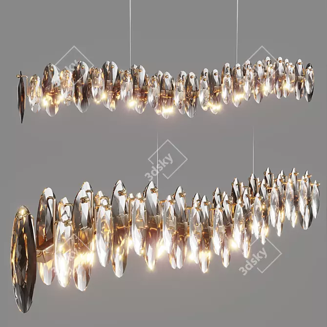 Contemporary Marzo Long Design Lamp 3D model image 2