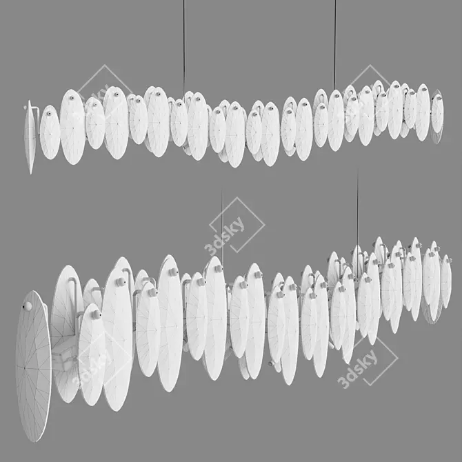 Contemporary Marzo Long Design Lamp 3D model image 3