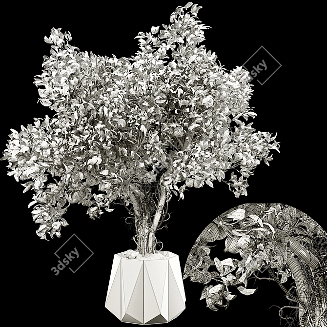 Autumn Pomegranate Tree Scene 3D model image 7