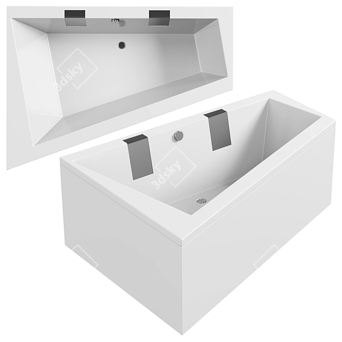 Riho Doppio Acrylic Bath 180x130 3D model image 1