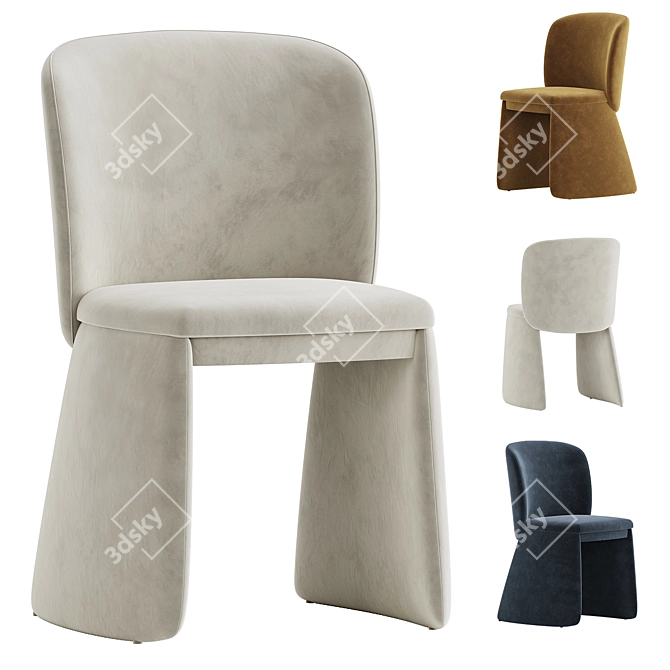 Elegant Evie Chair Collection 3D model image 1