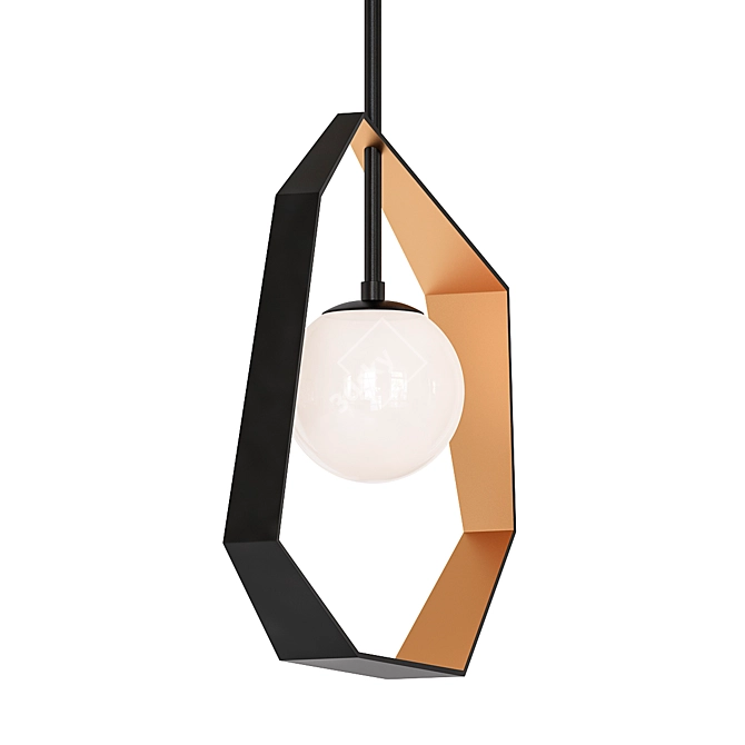 Bronze LED Origami Mini Pendant 3D model image 1
