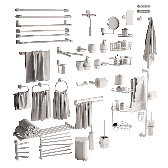  Wasserkraft Chrome Bath Accessories 3D model image 5