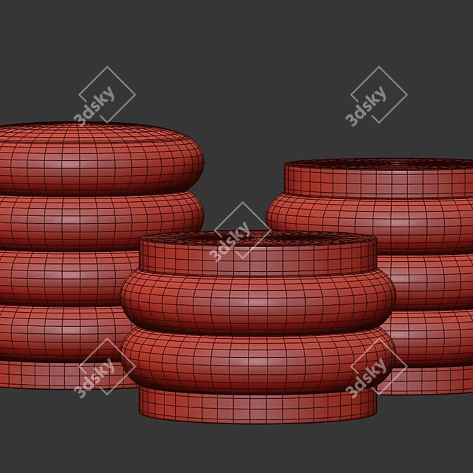 Chignon Blue Pouf Set by Gianluigi Landoni 3D model image 4