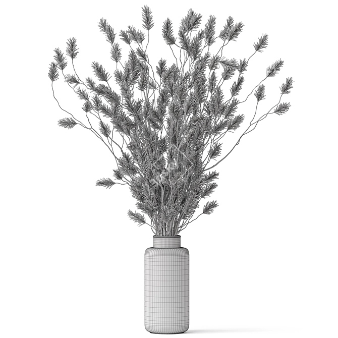 Elegant Floral Arrangement Sculpture 3D model image 4