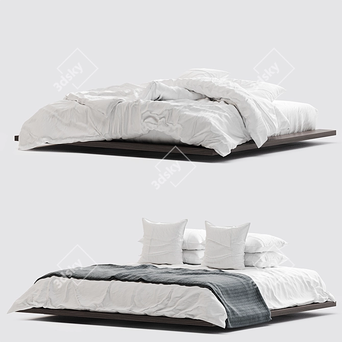 Crisp White Bedding Set 3D model image 3
