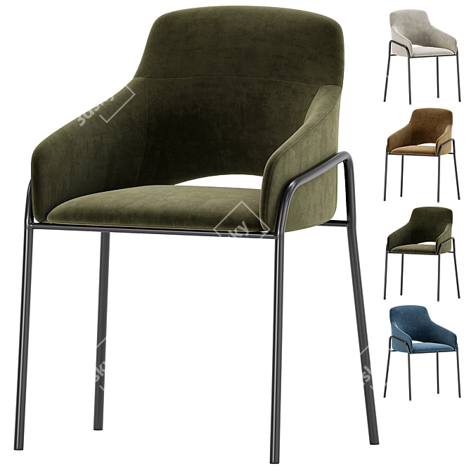 Modern Verona Dining Chair Set 3D model image 3
