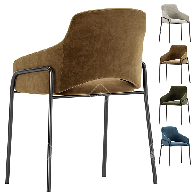 Modern Verona Dining Chair Set 3D model image 5