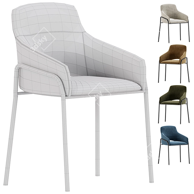 Modern Verona Dining Chair Set 3D model image 6