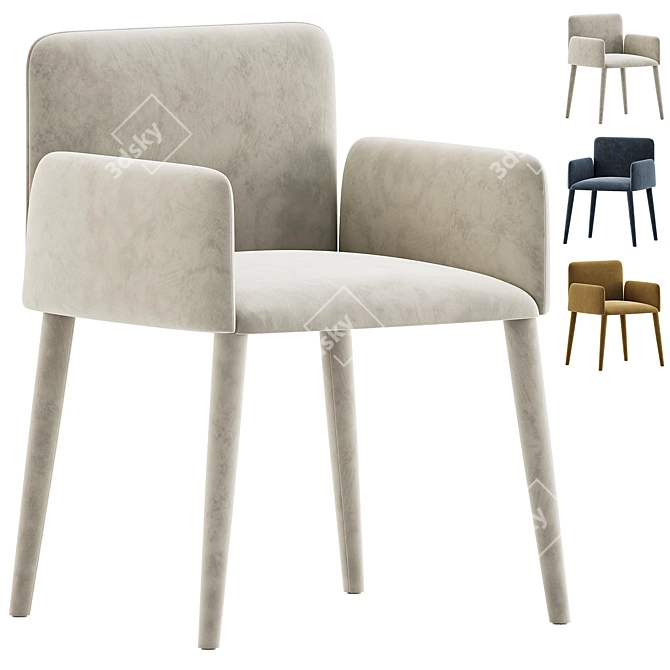 Babi Armrest Chair Upholstery Set 3D model image 1
