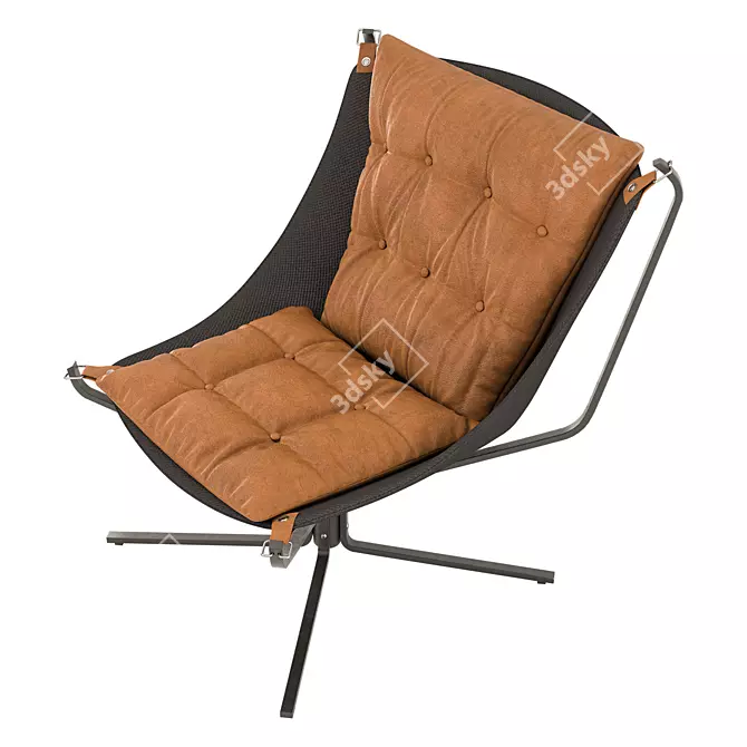 Leather Butterfly Chair, Modern Design 3D model image 3