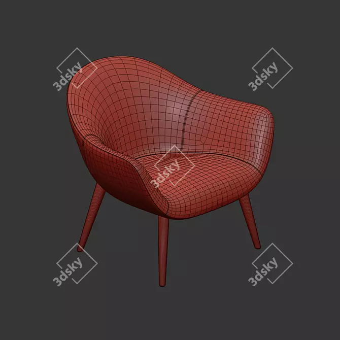 Poliform Mad Armchair with 3 Upholstery Options 3D model image 7